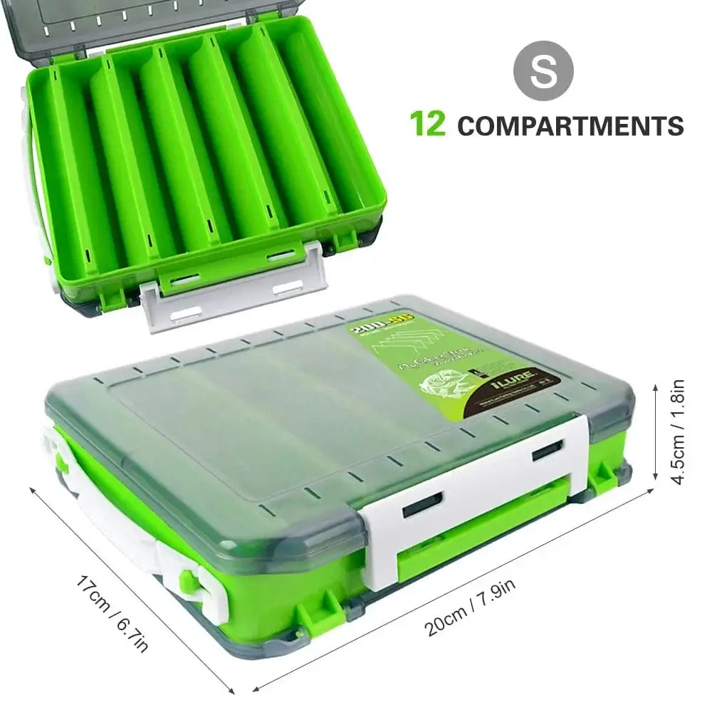 China Action Fishing Nets Double Sided Fishing Box Fishing Accessories Lures Hooks Storage Box Fishing Tackle Organizer Box Compartments Bait Lure Hook St