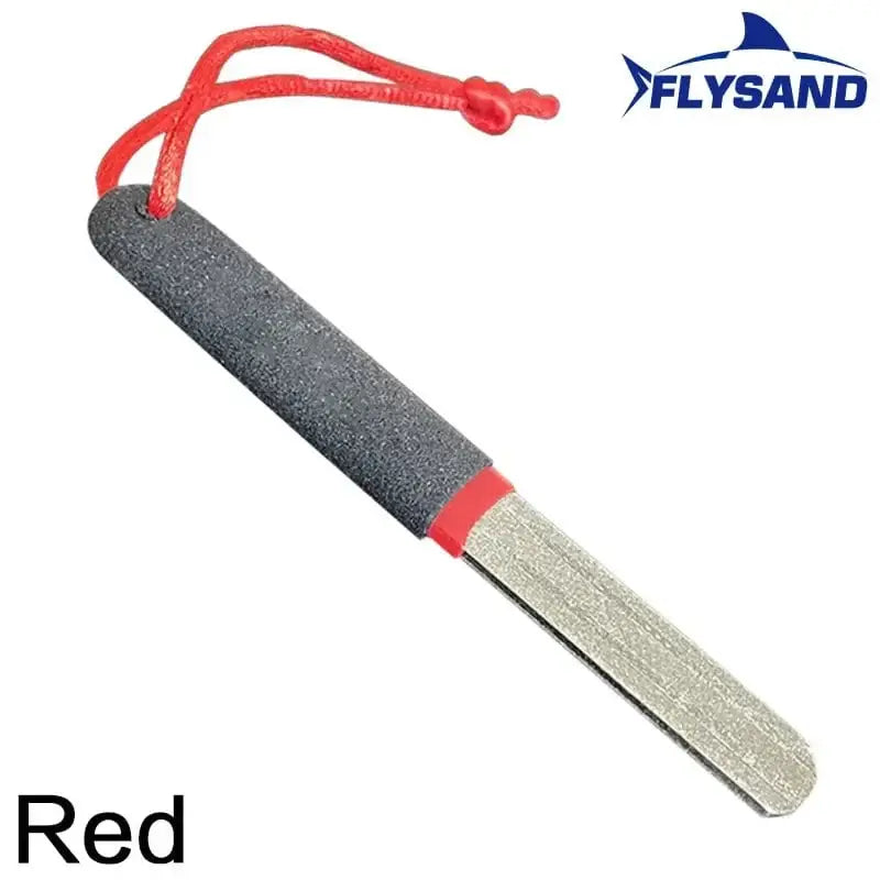 China Action Fishing Nets FLYSAND Portable Outdoor Double Groove Fishing Hook Sharpening Hone New Fishing Grinding Hook Sharpener Tool Fishing Accessories