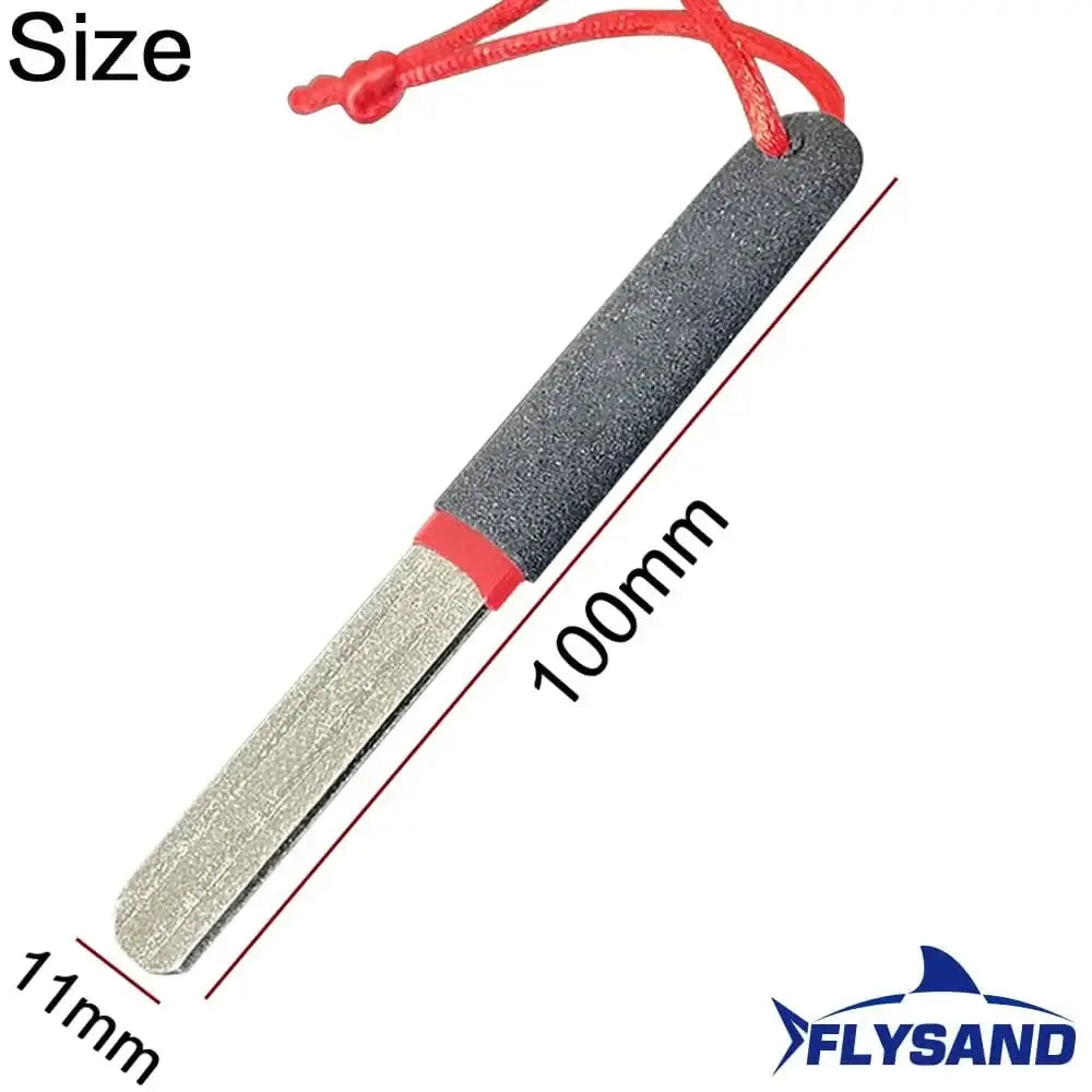 China Action Fishing Nets FLYSAND Portable Outdoor Double Groove Fishing Hook Sharpening Hone New Fishing Grinding Hook Sharpener Tool Fishing Accessories