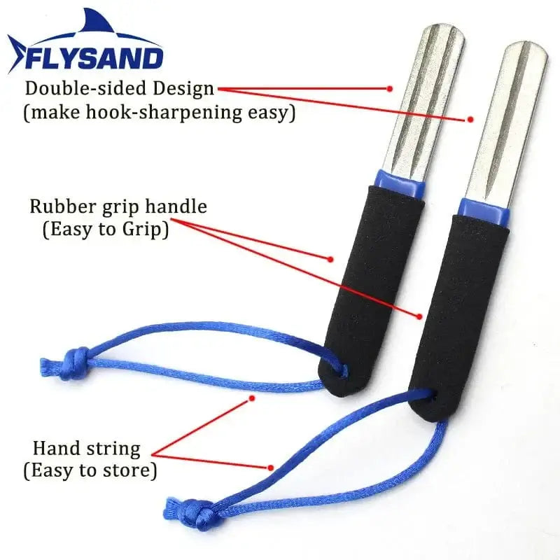 China Action Fishing Nets FLYSAND Portable Outdoor Double Groove Fishing Hook Sharpening Hone New Fishing Grinding Hook Sharpener Tool Fishing Accessories