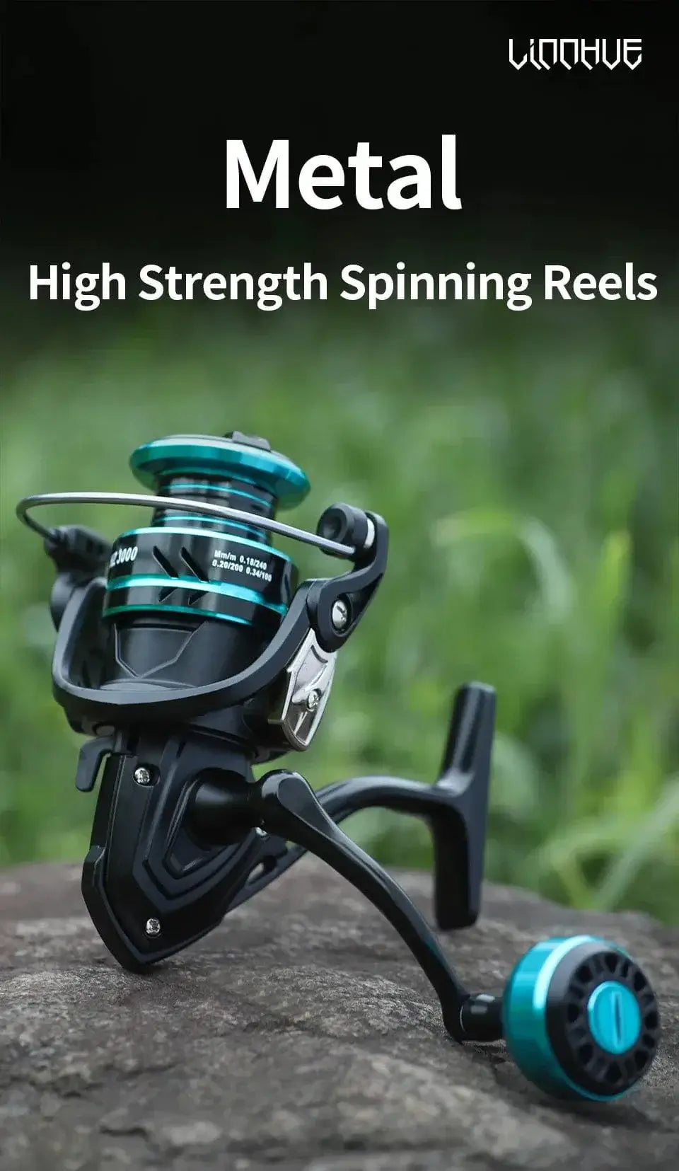 China Action Fishing Nets LINNHUE Fishing Reel HZ1000-7000 Max Drag 10kg Metal Spool Grip Spinning Reel For Carp Reel Fishing Accessories Pesca Bass Fish