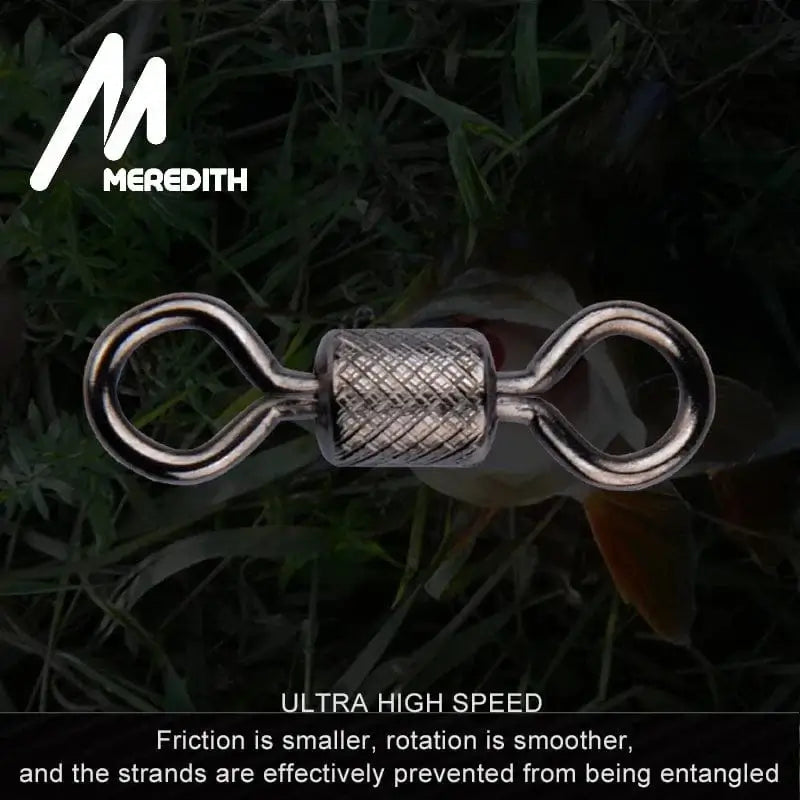 China Action Fishing Nets Meredith 50PCS/Lot Fishing Swivels Ball Bearing Swivel with Safety Snap Solid Rings Rolling Swivel for Carp Fishing Accessories