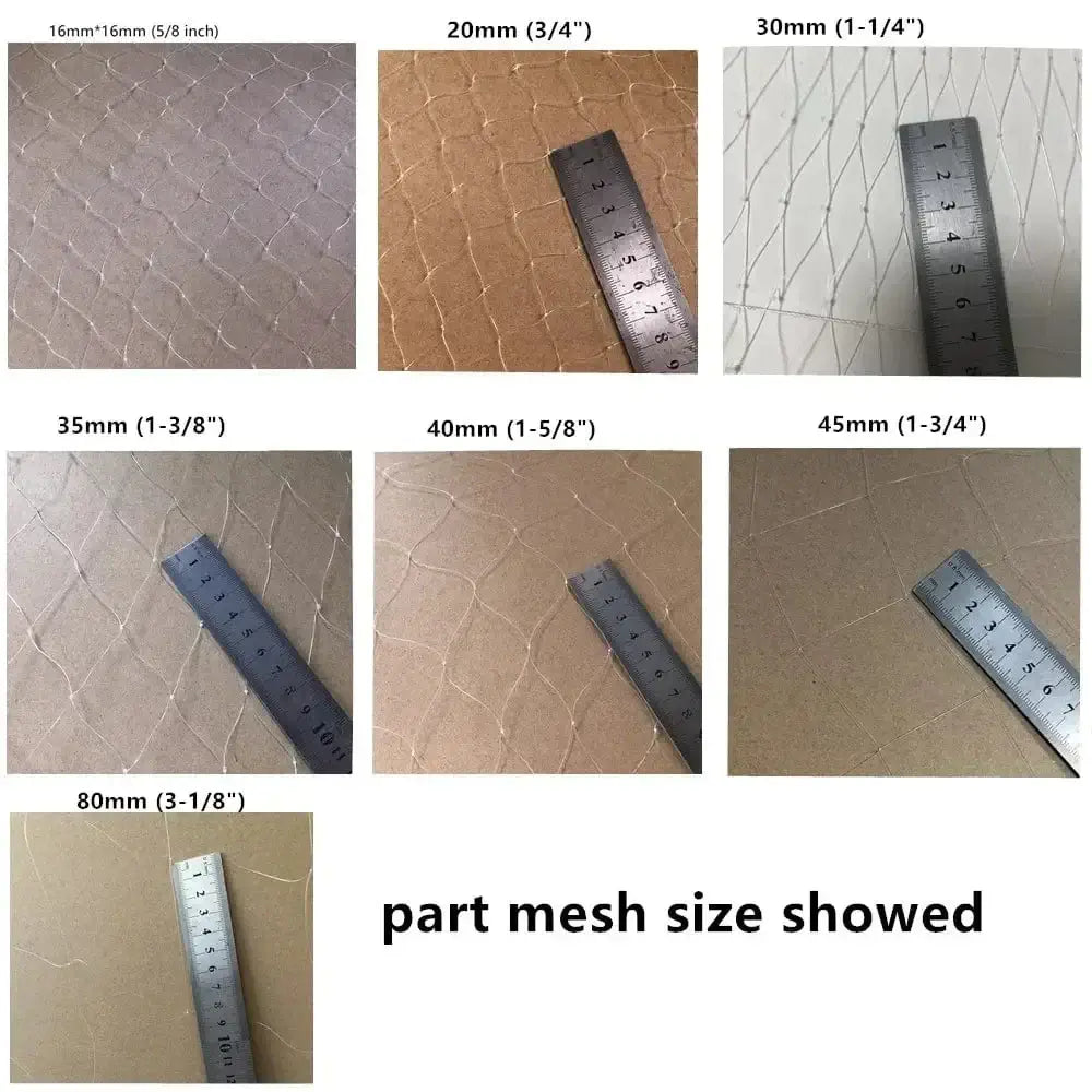 China China 0.18MM-0.4MM Line Semi-Finished Product Fishing Net Depth 48md Network Length 95m Nylon Monofilament Mesh Cloth Trap for Fish