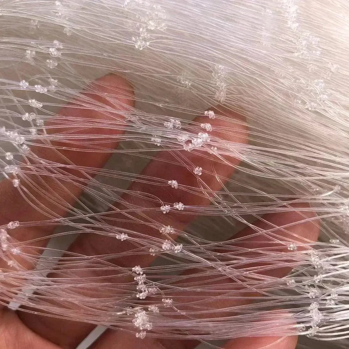China China 0.18MM-0.4MM Line Semi-Finished Product Fishing Net Depth 48md Network Length 95m Nylon Monofilament Mesh Cloth Trap for Fish