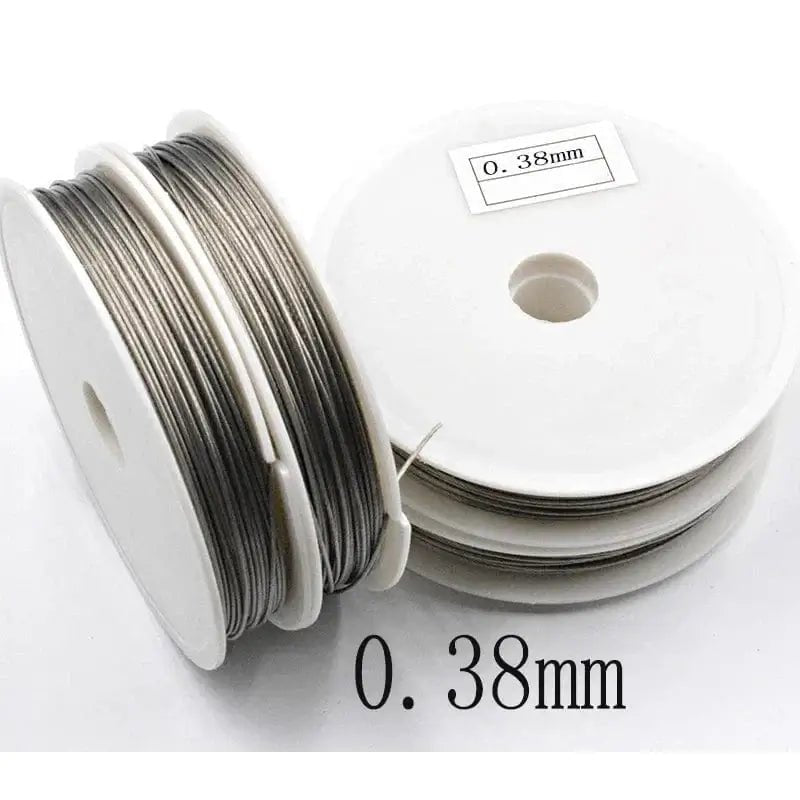 China China 0.38mm-40Meter Stainless Steel Wire 0.3/0.38/0.45/0.5/0.6/0.7/0.8mm Never Fade Wire Cord Line Handmade DIY for Jewelry Making Bracelet&Necklace