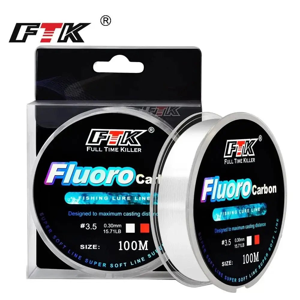 China China 0.5mm 34.3LB FTK 100m Fluorocarbon Fishing Line 4.13-34.32LB Fluorocarbon coating Japan Carbon Fiber Leader Carp Fishing Line Super Soft Line