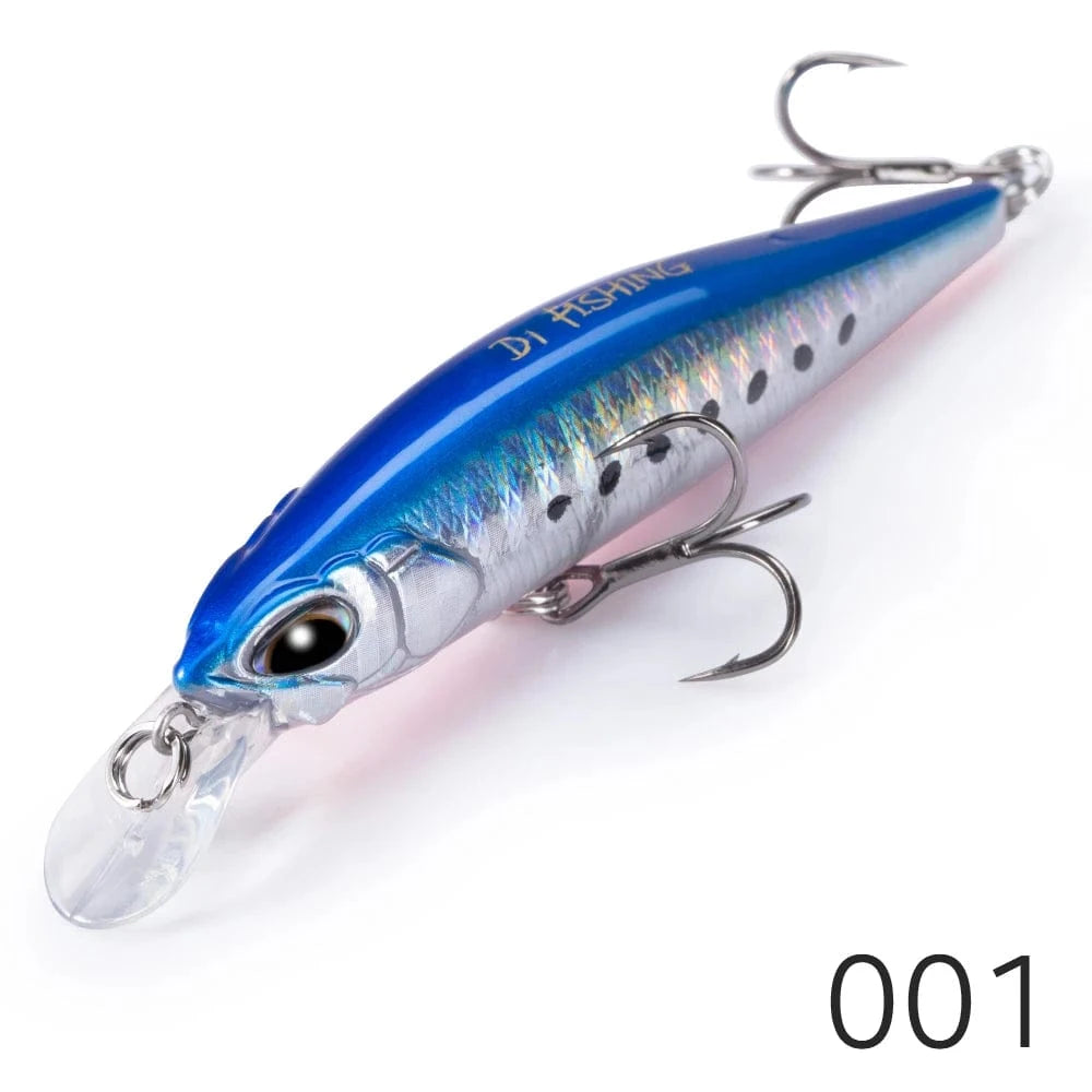 China China 001 / 65mm 5g D1 Hot Minnow Fishing Lure Suspending Sinking 77mm/8.4g 65mm/5g Artificial Wobblers Saltwater Freshwater Bass Perch Tackle