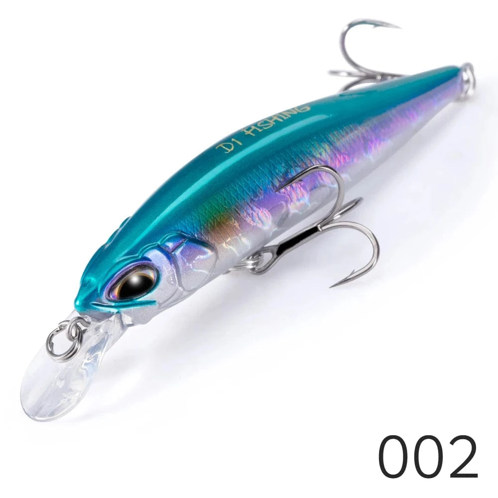 China China 002 / 65mm 5g D1 Hot Minnow Fishing Lure Suspending Sinking 77mm/8.4g 65mm/5g Artificial Wobblers Saltwater Freshwater Bass Perch Tackle