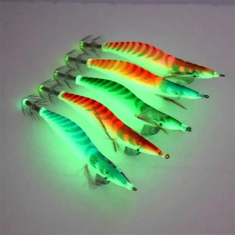 China China 1 piece of luminous wooden shrimp bait, equipped with squid hook, saltwater and freshwater artificial shrimp bait