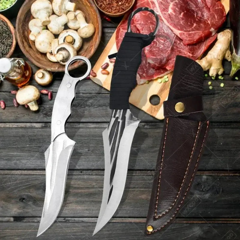 China China 1 Set Kitchen Knife Set Chef Buther Boning Knife Utility Knife Stainless Steel Handle Slicing Meat Fish Cleaver Kitchen Knives Set