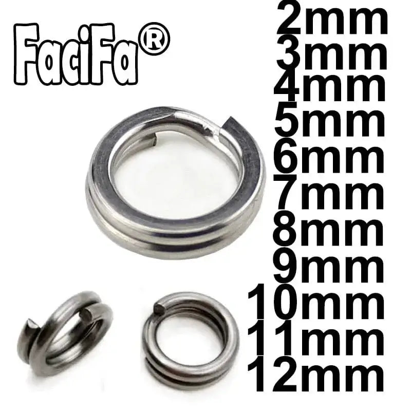 China China 100 pcs Stainless Steel Fishing Split Ring Oval Split Double Ring Connector Fishing Accessories For Fishing Snap Lure Hook