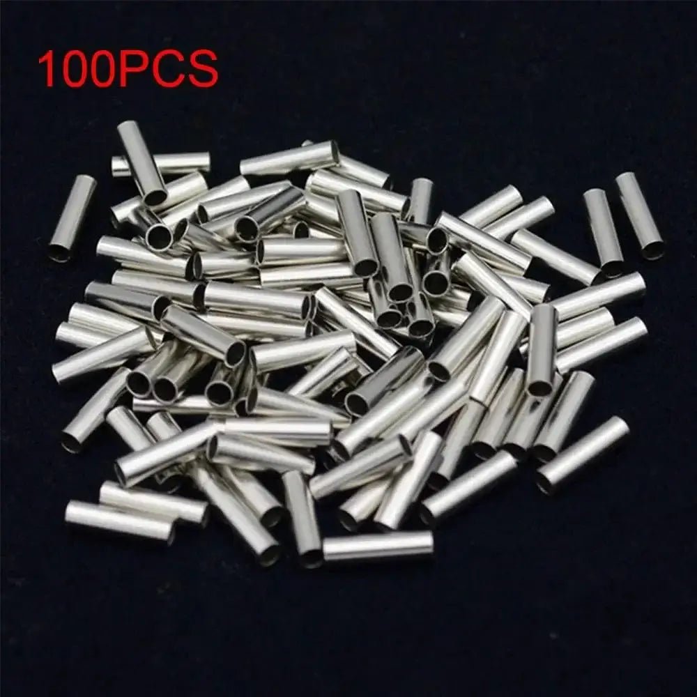 China China 100pcs/Lot 1.0mm-2.8mm Sea Fishing Accessories Line Tube Copper Fishing Line Aluminum Crimp Sleeve Copper Tube