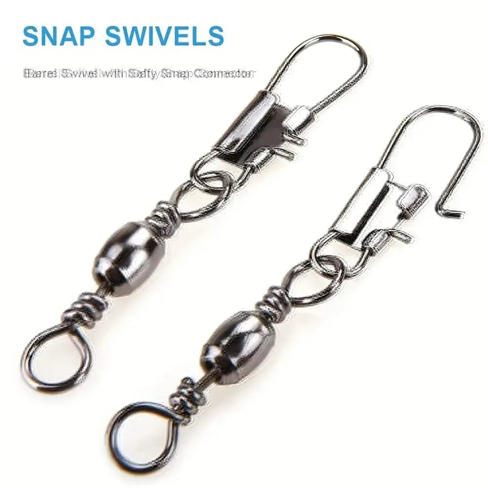 China China 100Pcs/Lot 4#6#8#10#12# Swivels Mix Fishing Connector Snap Pin Rolling Lure Swivel Hook Carabiner Connectors Tackle Accessories