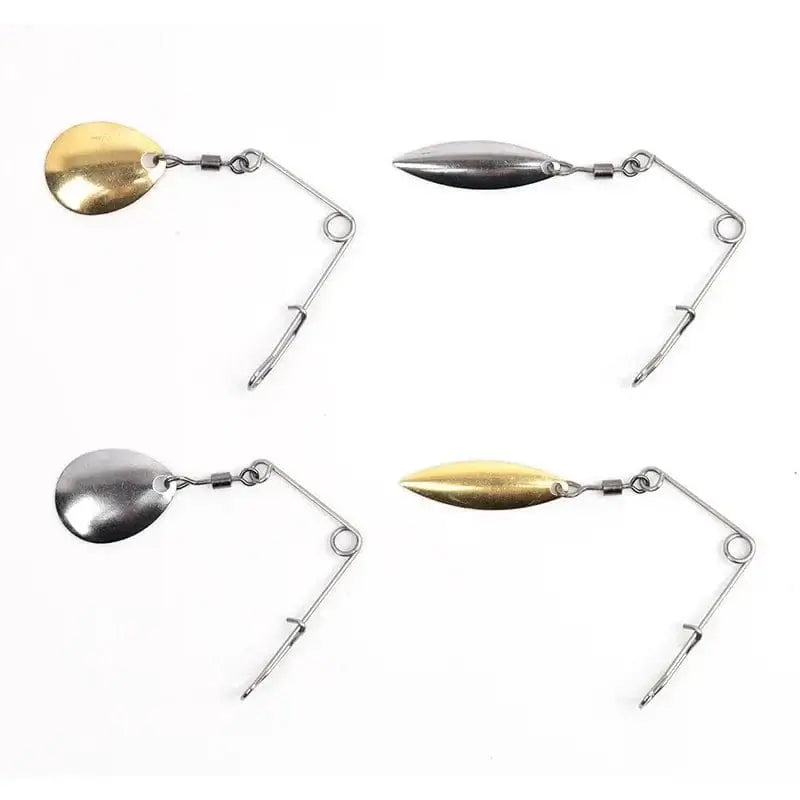 China China 10pcs 1.2g Spinner Fishing Lure Bait Spoon Swisher Buzzbait Bass Wire Bait Popper Vib Spinnerbait Lures Tackle Barb Pesca