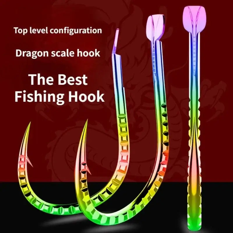 China China 10pcs Dragon Scale Kirin Iseni Dazzling Silver And White Mackerel Big Game Hooks Black Pit Wild Fishing Big Game Bulk Hooks