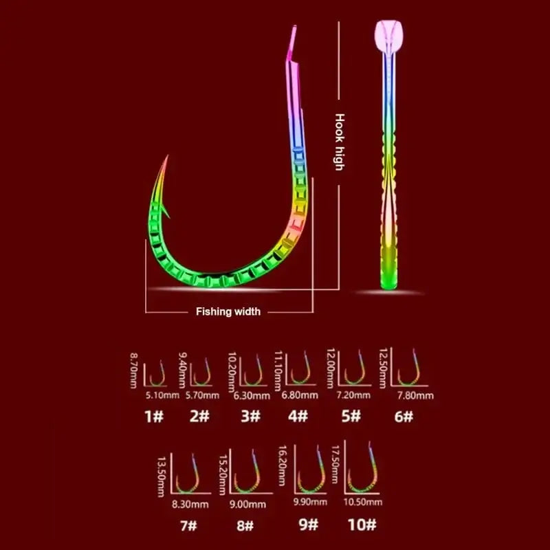 China China 10pcs Dragon Scale Kirin Iseni Dazzling Silver And White Mackerel Big Game Hooks Black Pit Wild Fishing Big Game Bulk Hooks