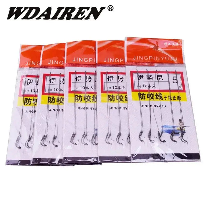 China China 10Pcs/Lot Fishing Hook Crank String Japan Series Hooks group Freshwater Catch Barbed Tackle Single Black Nickel Color Sabiki