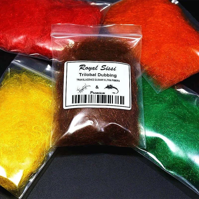 China China 12 optional colors trilobal dubbing fly tying antron dubs translucence gleamy dubbing materials crystal czech buggy nymph dubs