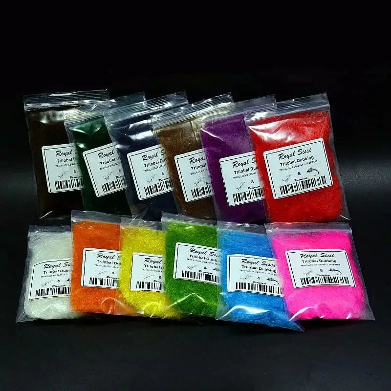 China China 12 optional colors trilobal dubbing fly tying antron dubs translucence gleamy dubbing materials crystal czech buggy nymph dubs
