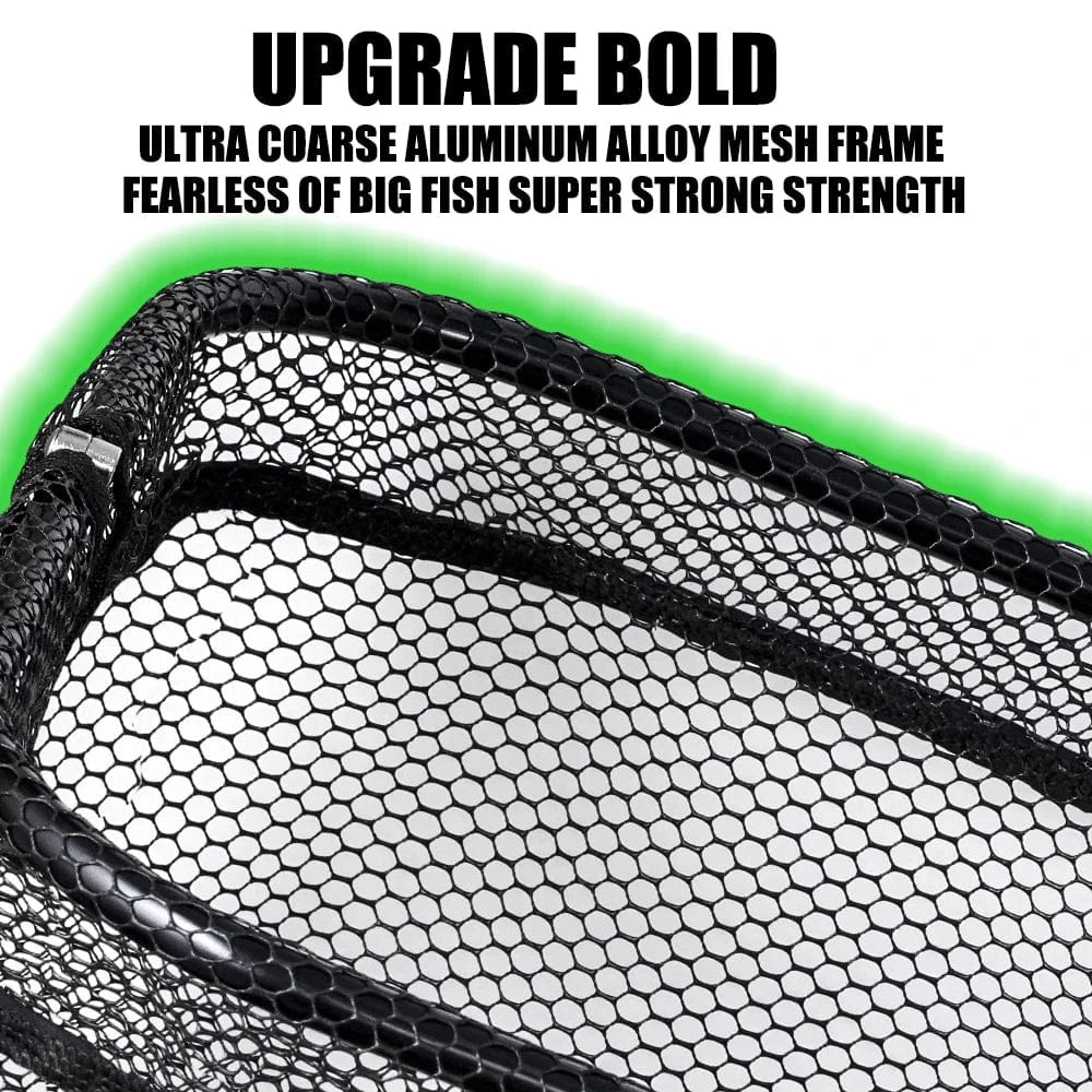 China China 130CM Large Size Aluminum Alloy Fishing Net Rubber Coated Landing Net Telescoping Foldable Landing Net For Sea Carp Fishing Tackle