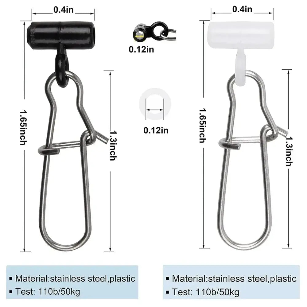 China China 16Pcs Fishing Line Sinker Slides Heavy Duty Sinker Slider Swivel with Duo Lock Hooked Snaps Saltwater Sinker Weights Connector