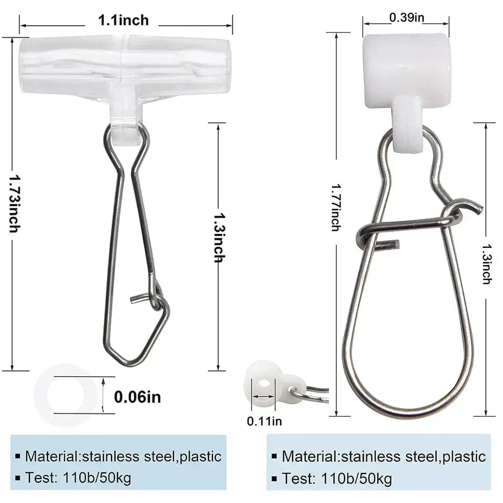 China China 16Pcs Fishing Line Sinker Slides Heavy Duty Sinker Slider Swivel with Duo Lock Hooked Snaps Saltwater Sinker Weights Connector