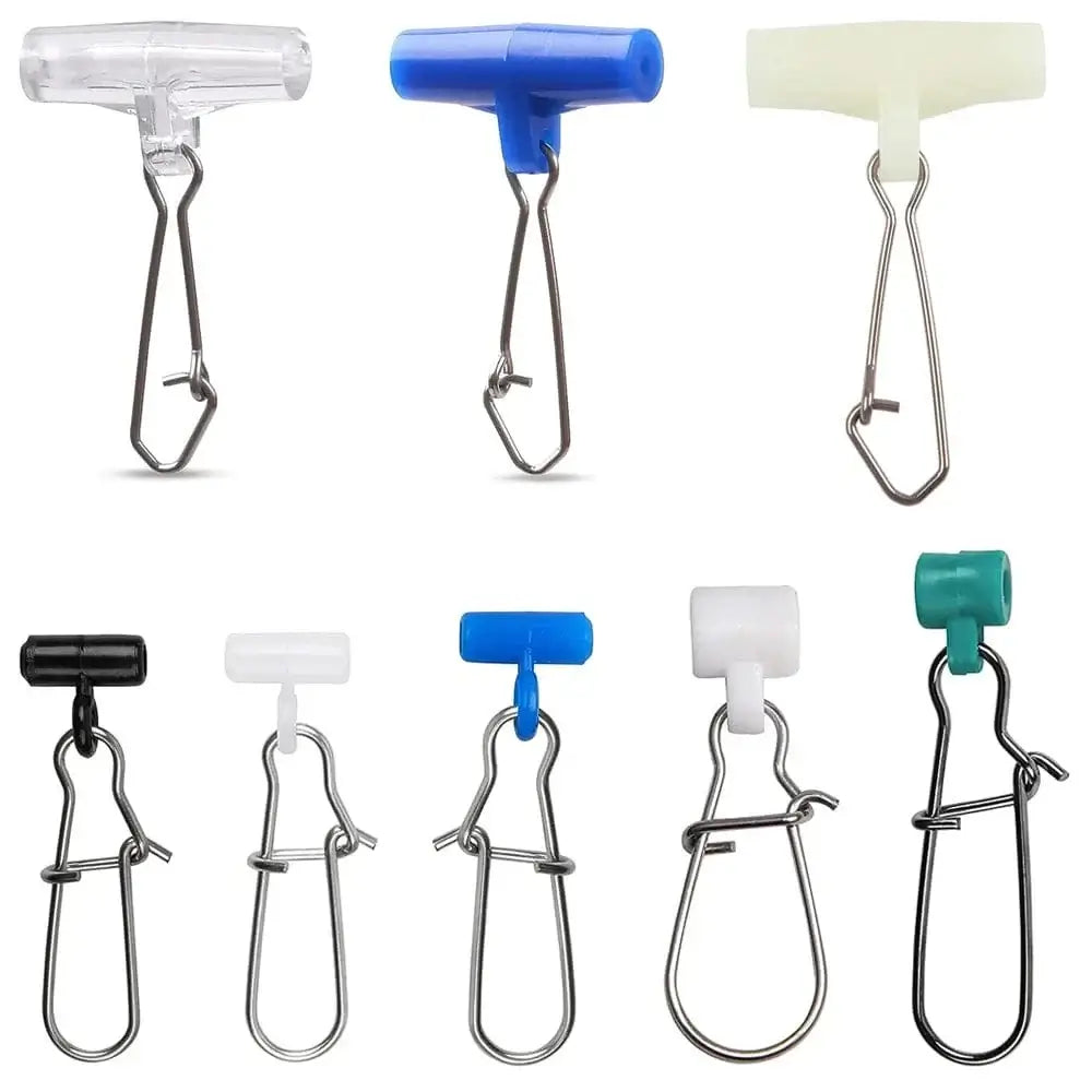 China China 16Pcs Fishing Line Sinker Slides Heavy Duty Sinker Slider Swivel with Duo Lock Hooked Snaps Saltwater Sinker Weights Connector