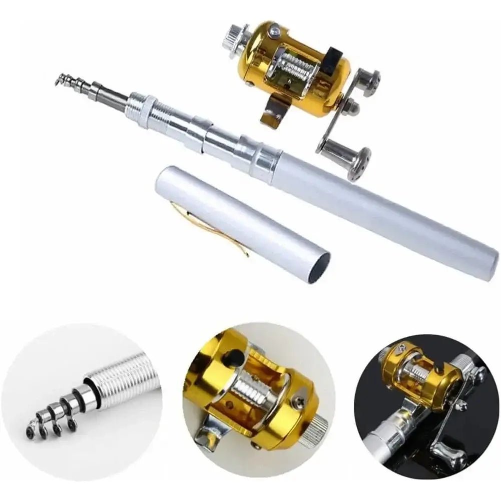 China China 1m Portable Telescopic Mini Fishing Pole Ultralight Pen Shape Fishing Rod Fishing Accessories For Outdoor River Lake