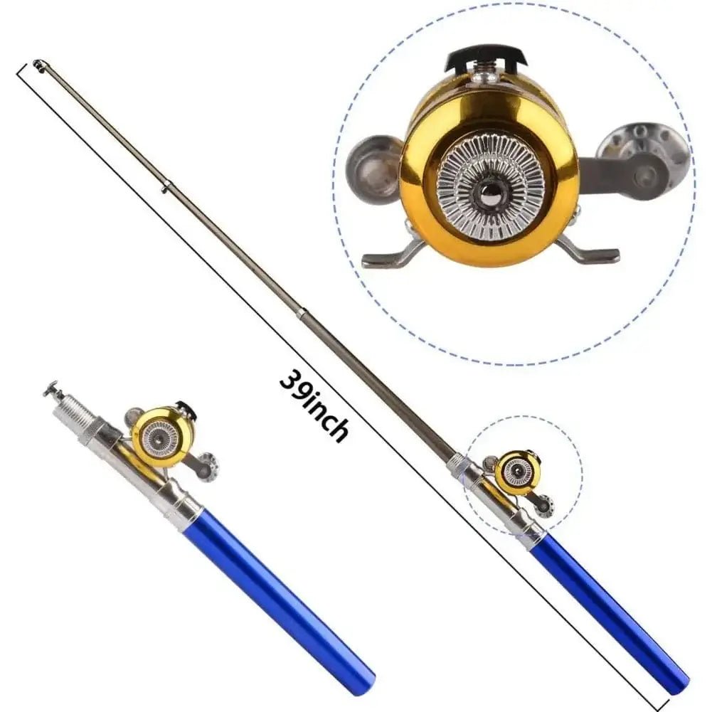 China China 1m Portable Telescopic Mini Fishing Pole Ultralight Pen Shape Fishing Rod Fishing Accessories For Outdoor River Lake