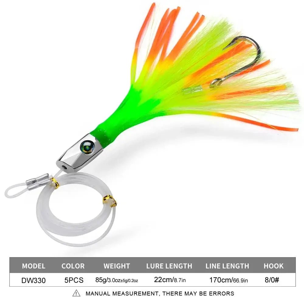 China China 1pc 22cm/8.7inch Trolling Bait For Marlin Tuna Dolphin Shark Big Game, Deep-sea Fishing Bait, Octopus Squid Skirt Trolling Lures