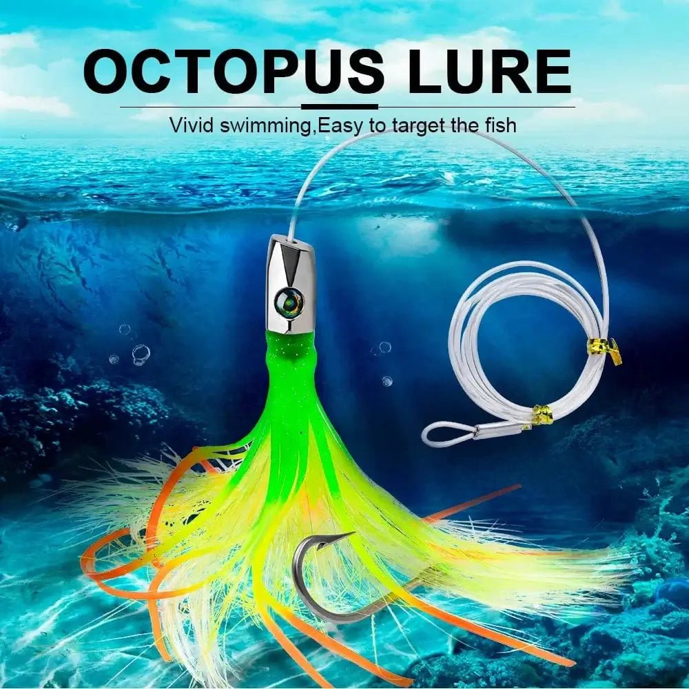 China China 1pc 22cm/8.7inch Trolling Bait For Marlin Tuna Dolphin Shark Big Game, Deep-sea Fishing Bait, Octopus Squid Skirt Trolling Lures