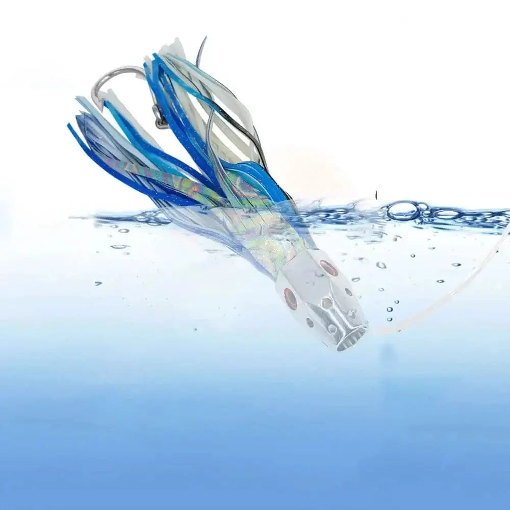 China China 1pc 23cm185g Trolling Lure Bait Copper Head Octopus Squid Skirt Bait With Hook Big Game Drag Fishing Marlin Tuna Pesca Hard Bait