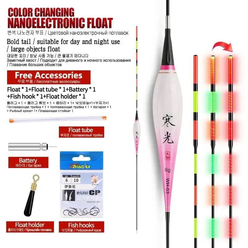 China China 1PC Big Loading lead weight Gravity Sensor Float+1 CR425 Battery+1 Float Holder+1 Bag Hooks Electric Luminous Smart Float Tools
