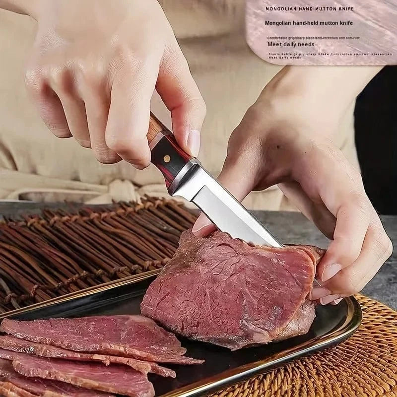 China China 1pc, solid wood multi-use stainless steel fruit knife chef's knife meat knife cut steak knife