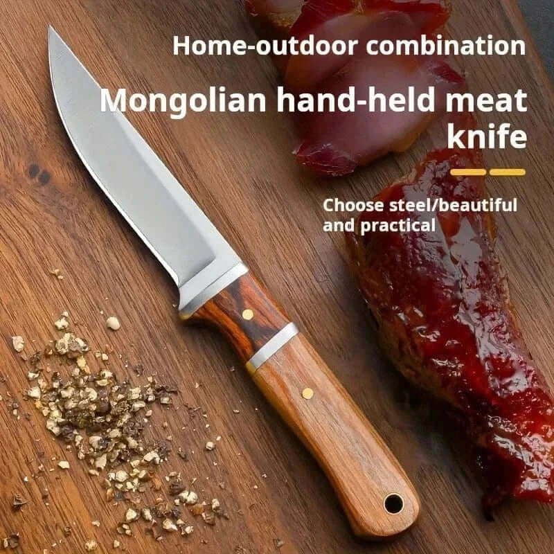 China China 1pc, solid wood multi-use stainless steel fruit knife chef's knife meat knife cut steak knife