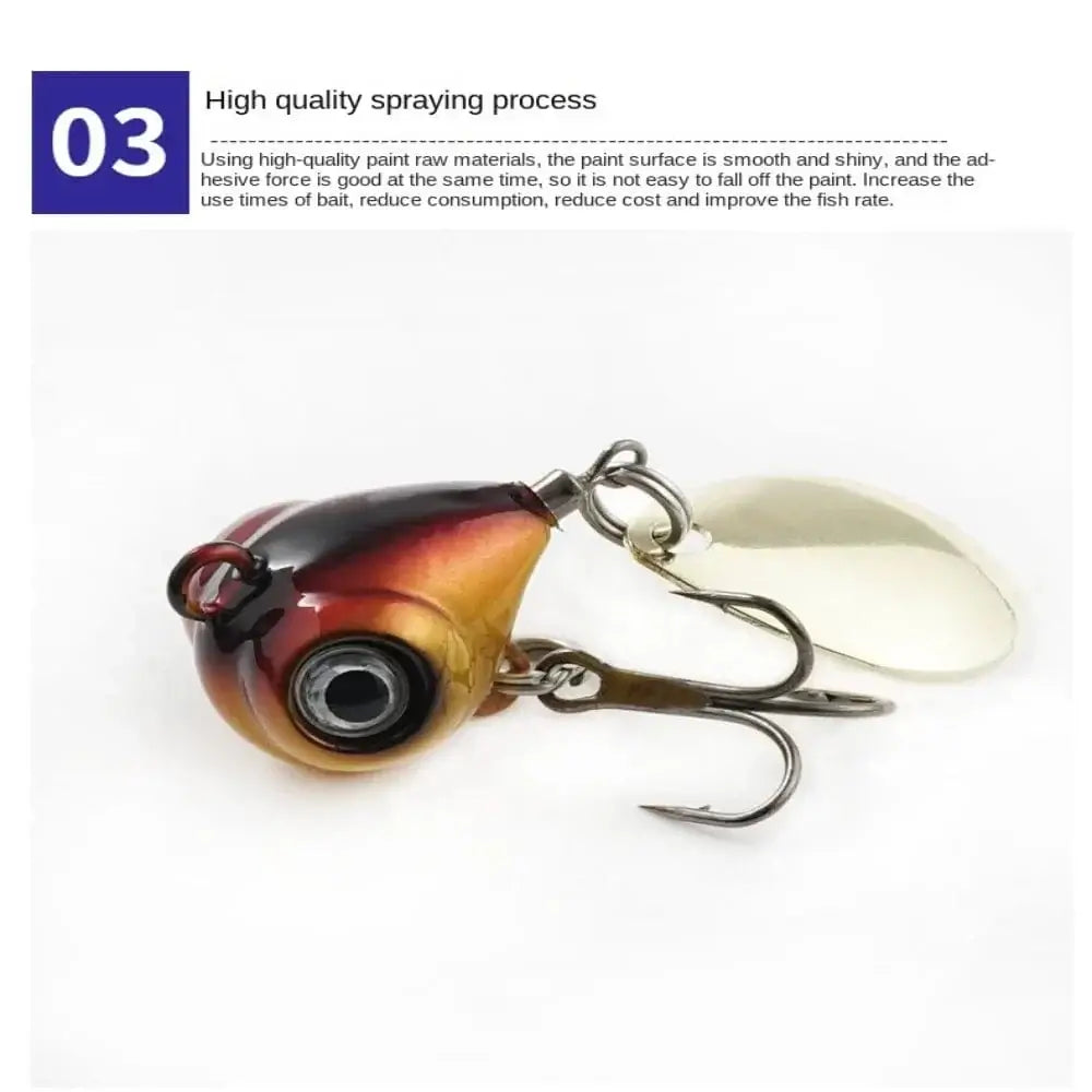 China China 1pc Wobblers Crankbaits Metal Fishing Bait New Sequin Treble Hook VIB Lure 5g 10g Rotate Spoon Fishing Lure Ice fishing