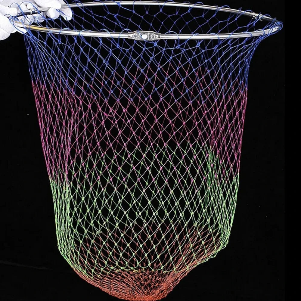 China China 1pcs 3SizesNylon Fishing Nets Collapsible Fishing Tools Rhombus Mesh Hole Depth Folding Nylon Landing Dip Net