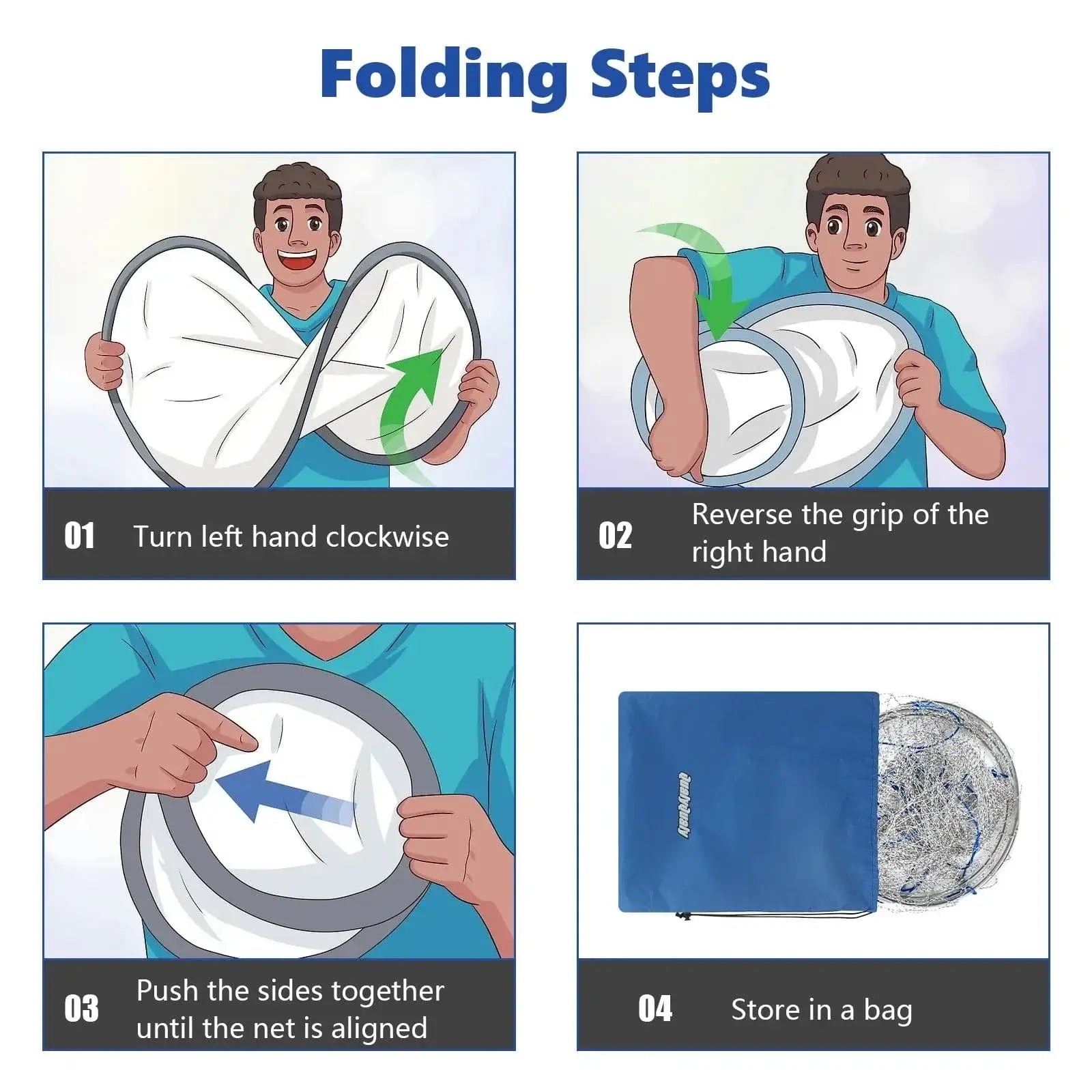 China China 2 Pcs Foldable Drop Net Bridge Pier Fishing Net for Pier Fishing with Rope Landing Net with Durable Soft Steel Hoop Nylon Mesh