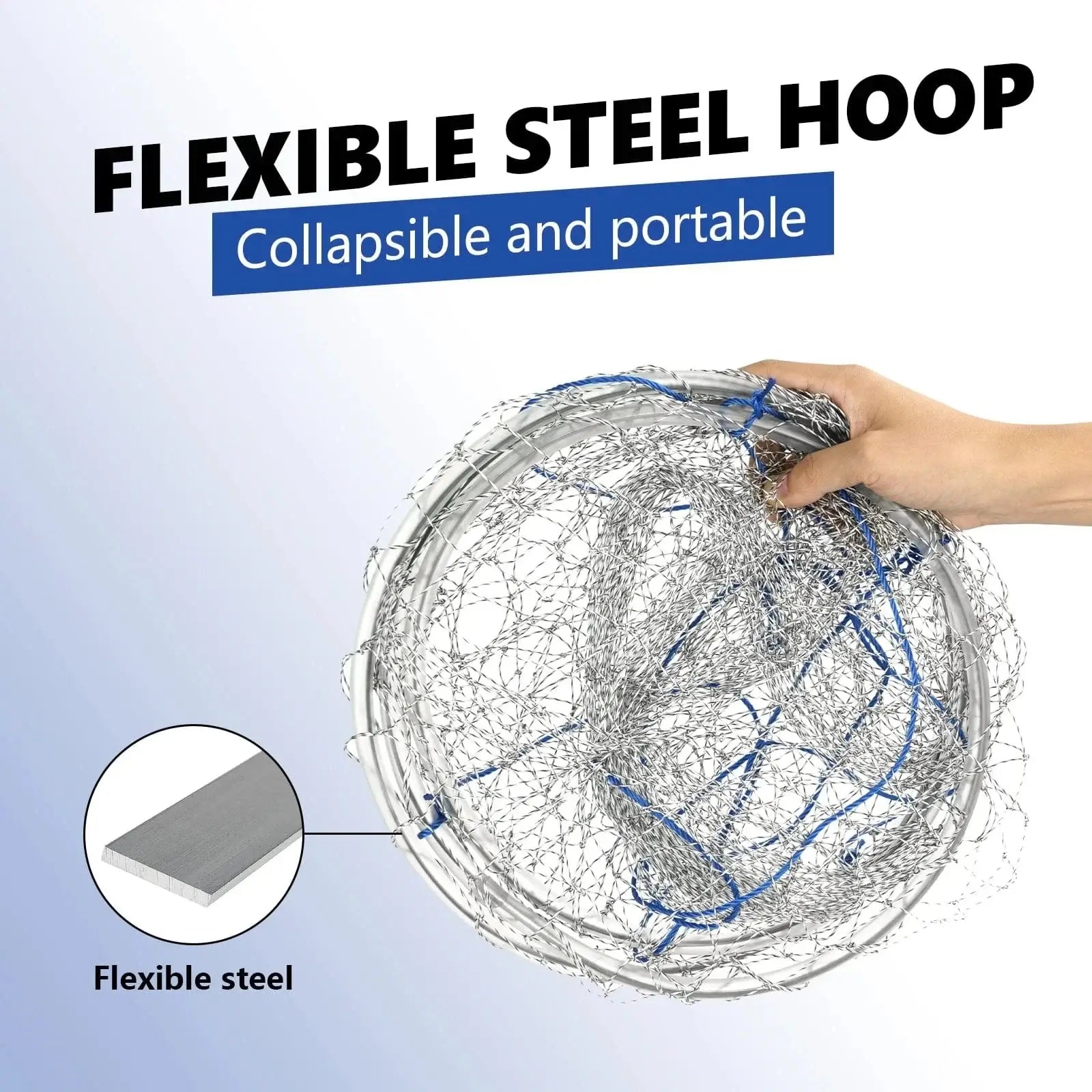 China China 2 Pcs Foldable Drop Net Bridge Pier Fishing Net for Pier Fishing with Rope Landing Net with Durable Soft Steel Hoop Nylon Mesh