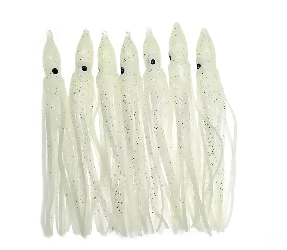 China China 20-pieces Squid Skirts Luminous Soft Lure 5cm/9cm/11cm Glow Fishing Lure Octopus Rubber Artificial Bait pesca Wobblers