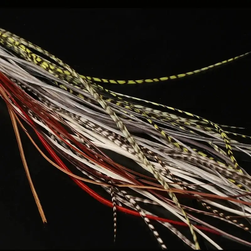 China China 20cm-30cm Natural Rooster Saddle For Fishing Flies Tying Material Fly Tying Saddle Hackle Grizzly Rooster Hair Feather Wholesale