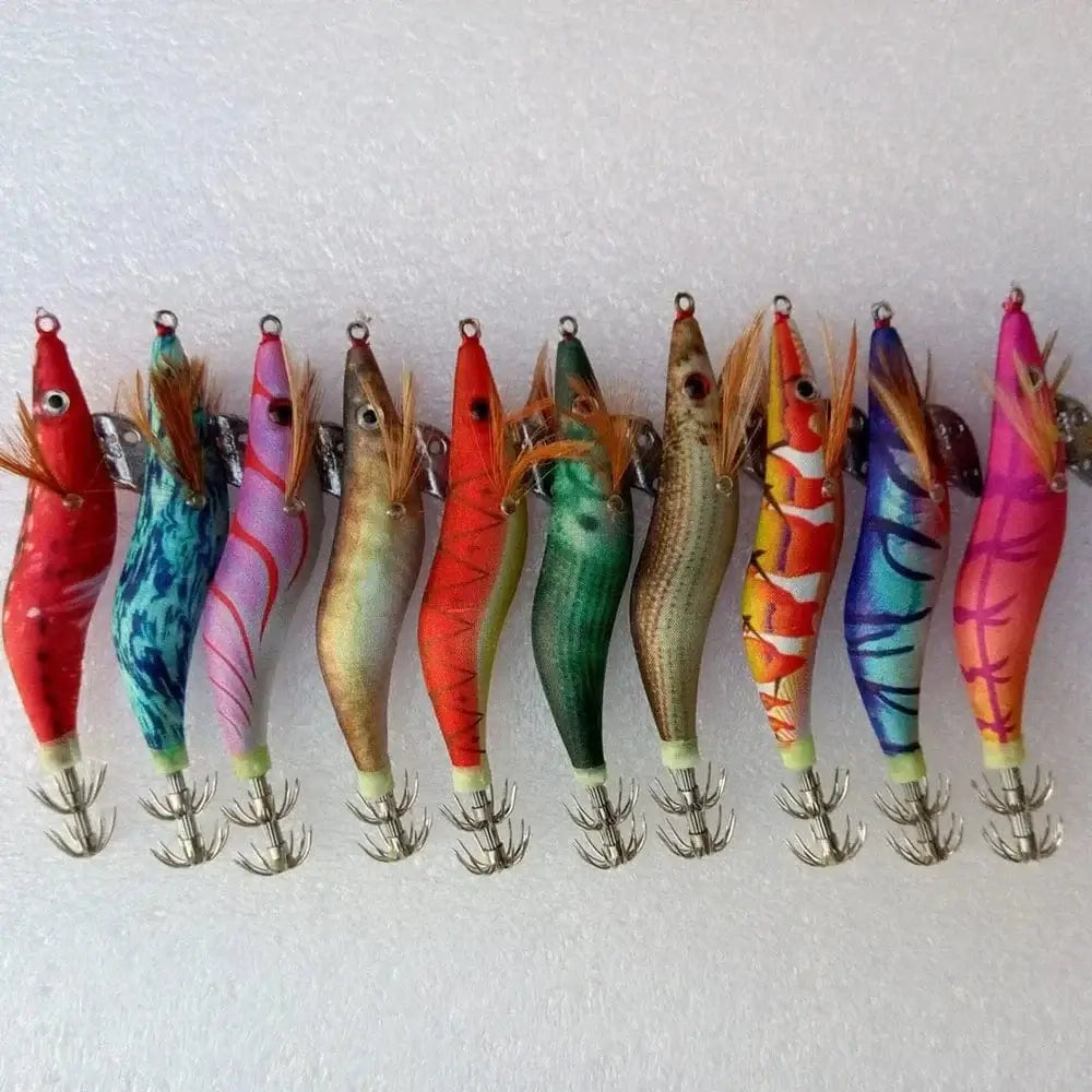 China China 20pcs 3.5# squid jigs (13.5cm 20g)squid hook fishing lure ,jig bait, wood shrimp.fishingtackle .