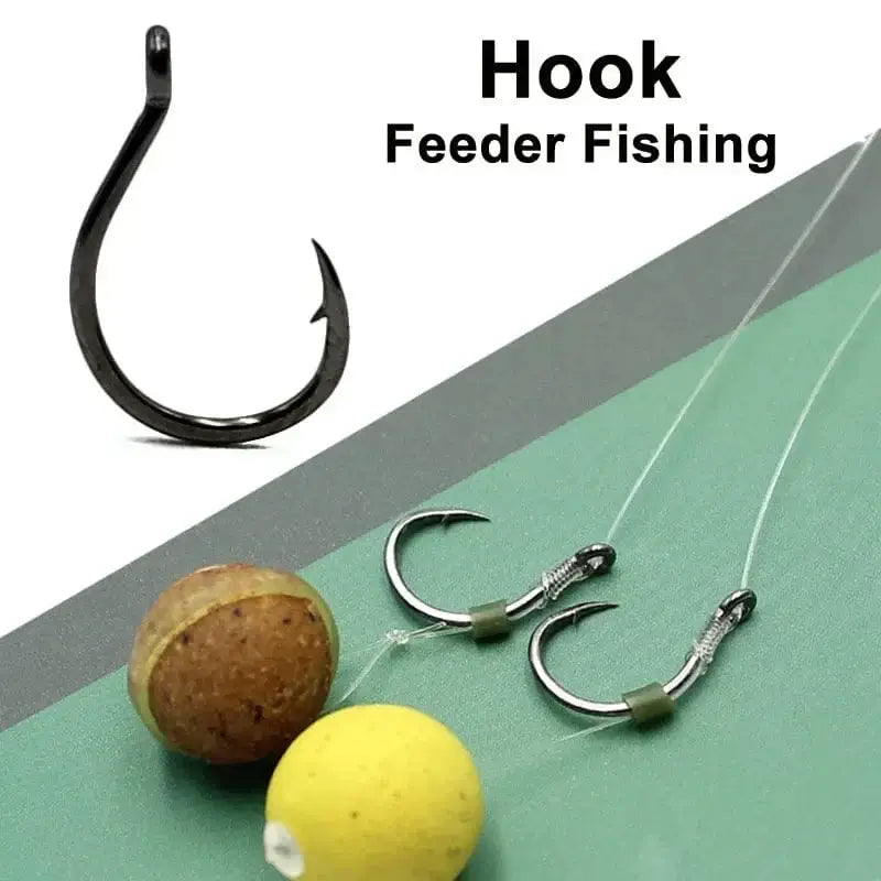 China China 20PCS Carp Hook for Feeder Fishing Japan High Carbon Steel Barbed Fishhook Chod Hair Rigs Hooks Tackle