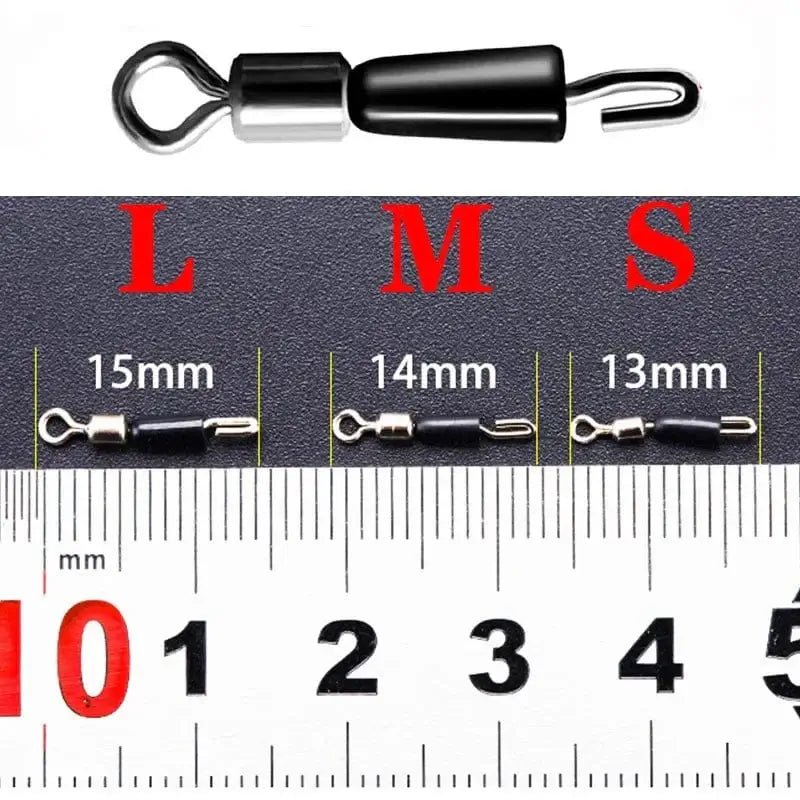 China China 20pcs/Lot Bearing Swivel Fishing Hook Fast Connector Solid Rings Rolling Fishing Line Quick Link Carp Fishing Accessories