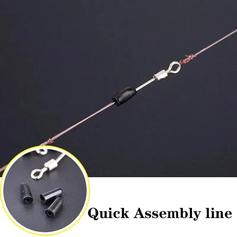 China China 20pcs/Lot Bearing Swivel Fishing Hook Fast Connector Solid Rings Rolling Fishing Line Quick Link Carp Fishing Accessories