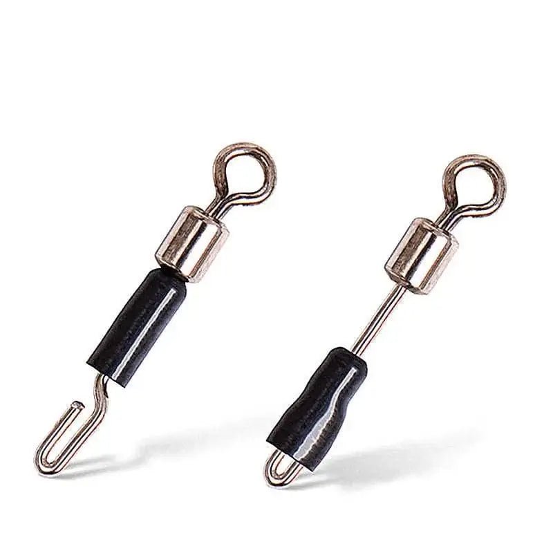China China 20pcs/Lot Bearing Swivel Fishing Hook Fast Connector Solid Rings Rolling Fishing Line Quick Link Carp Fishing Accessories