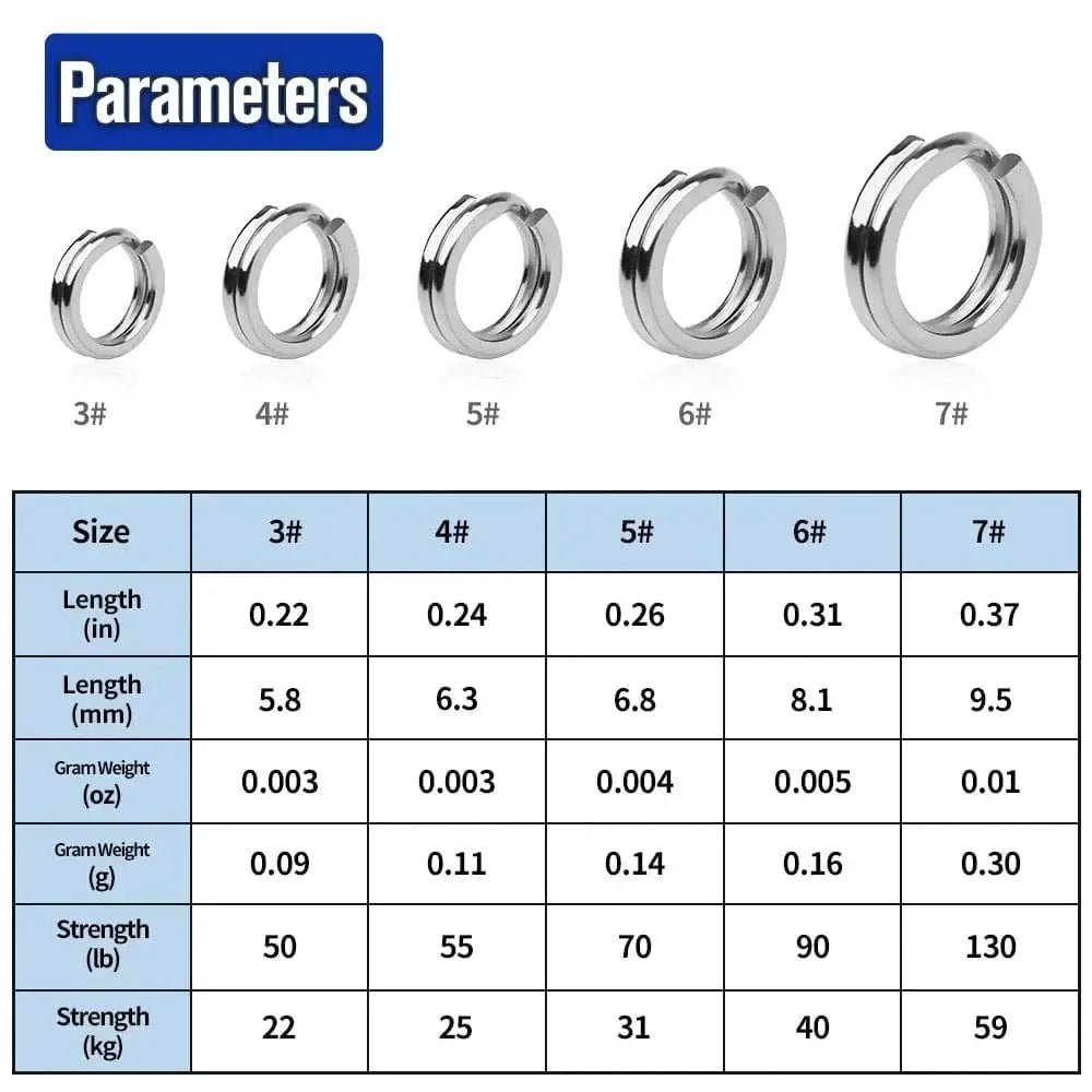 China China 251pcs 250pcs Heavy Duty Stainless Steel Fishing Split Rings With scissors- High Strength Double Flat Wire Snap Ring for Lure Connector