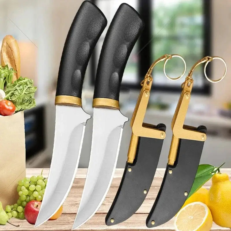China China 2pcs boning knife 2PCS Boning Knife Set Kitchen Butcher Knife with Folding Fruit Knife Meat Cleaver Cooking BBQ Chef Knife Kitchen Accessories