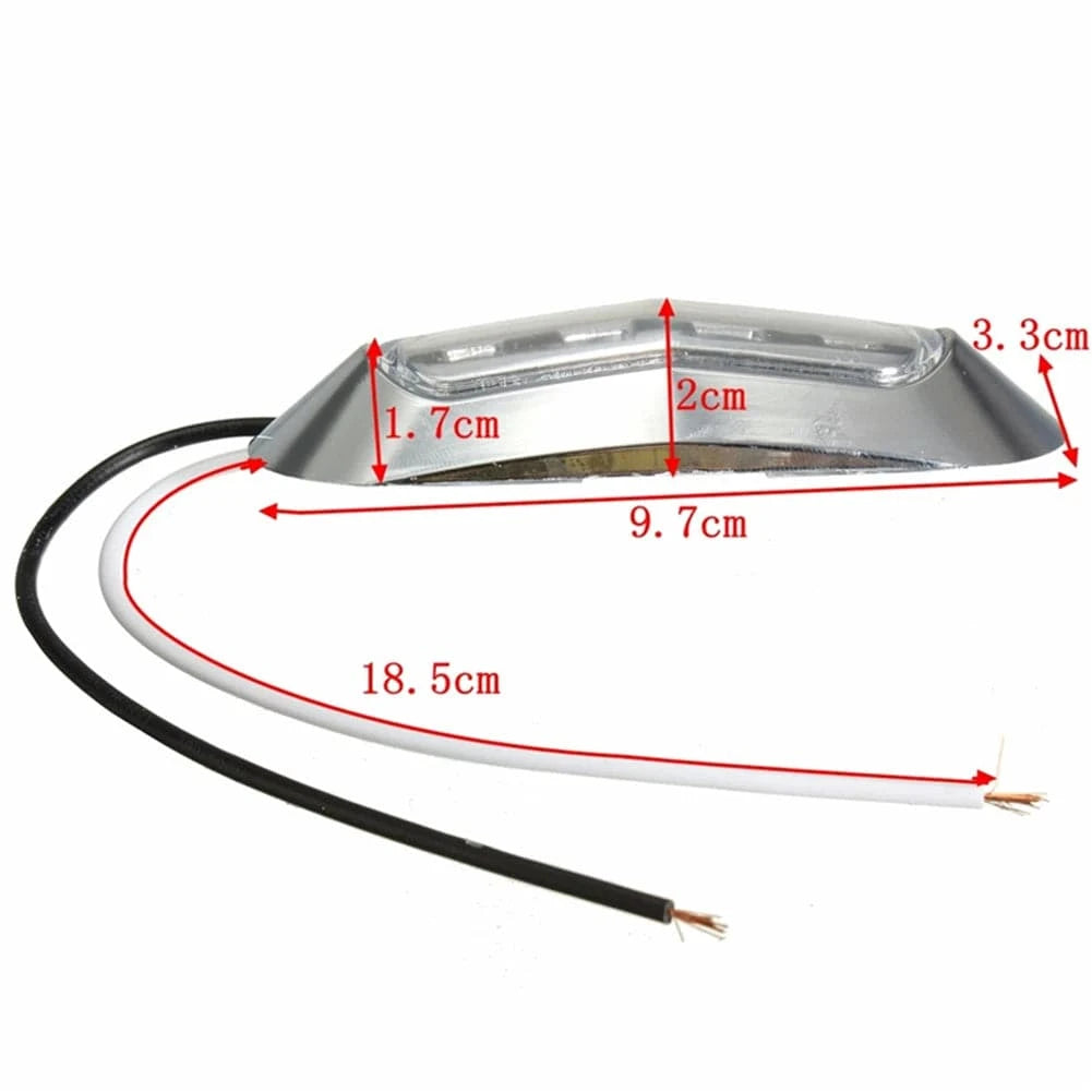 China China 2pcs / CHINA 2PCS LED Marine Boat Courtesy Light 12-30V 6LED Waterproof Boat Interior Stern Transom Light Side Marker White Light for Marine