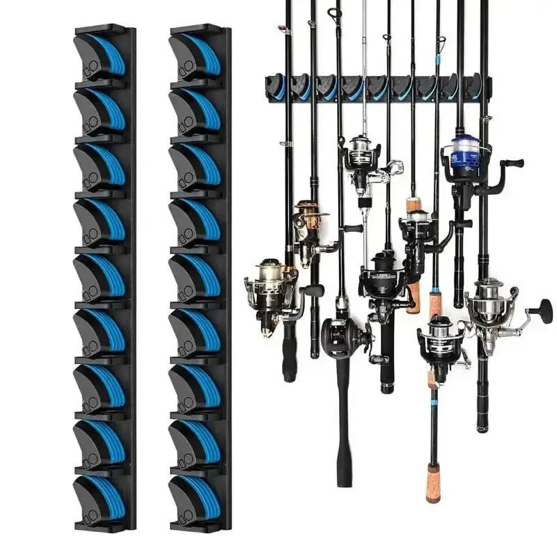 China China 2pcs Fishing Pole Holders 2X Wall Fishing Rod Organizer Fishing Rod Rack Vertical Fishing Pole Holder Holds Up To 18 Rods Or Combos